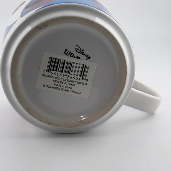 NWT DISNEY LILO & STITCH KISSES VALENTINE’S DAY COFFEE/TEA CUP/MUG PINK - Picture 4 of 6